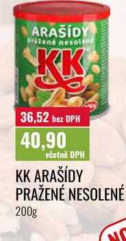 KK ARAŠÍDY PRAŽENÉ NESOLENÉ 200g 