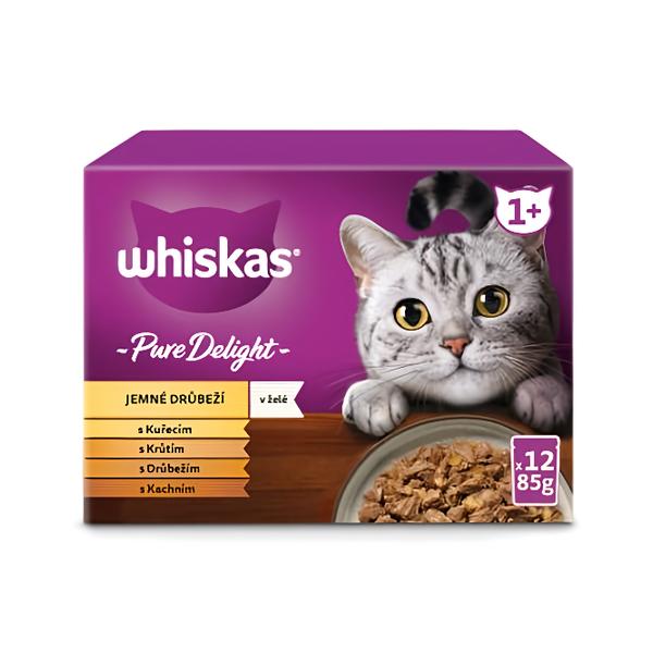 Whiskas Pure Delight kapsičky drůbeží výběr v želé pro dospělé kočky 12x85g