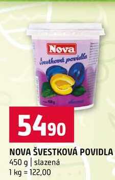 NOVA ŠVESTKOVÁ POVIDLA 450 g slazená