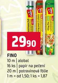FINO 10 m alobal 16 ks papír na pečení 20 m potravinová fólie 