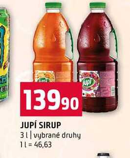 JUPÍ SIRUP 3l vybrané druhy