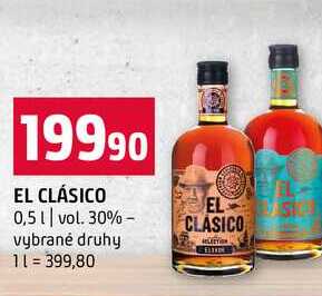 EL CLÁSICO 0,5l vol. 30% vybrané druhy 