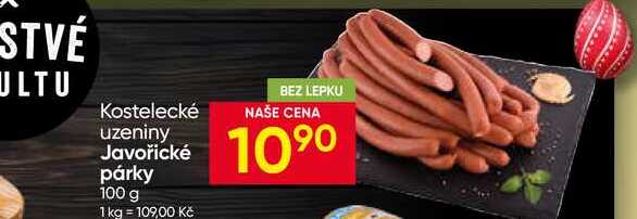 Kostelecké uzeniny Javořické párky 100 g