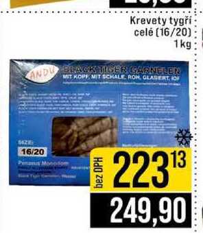 Krevety tygří celé (16/20) 1 kg