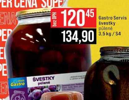 Gastro Servis švestky půlené 3,5 kg S4