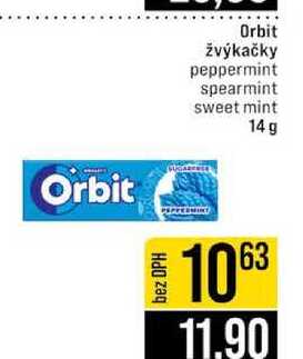 Orbit žvýkačky peppermint spearmint sweet mint 14 g
