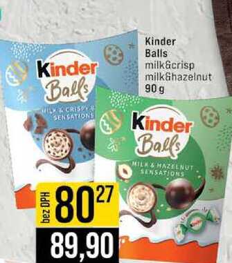 Kinder Balls milk&crisp milk&hazelnut 90 g 