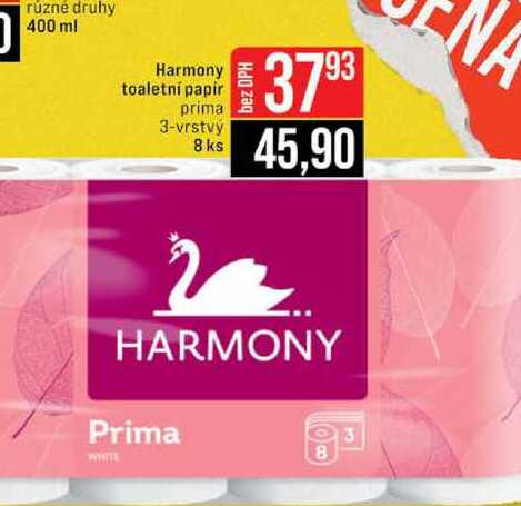 Harmony toaletní papir prima 3-vrstvý 8 ks