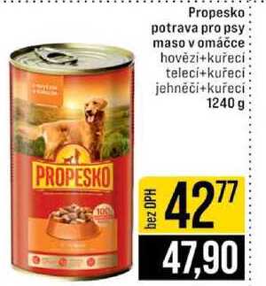 Propesko potrava pro psy maso v omáčce hovězi+kuřecí telecí+kuřecí jehněči+kuřecí 1240 g