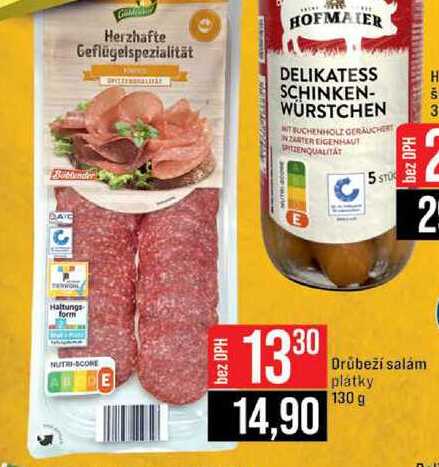 Drůbeží salám platky 130 g