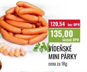 VÍDEŇSKÉ MINI PÁRKY cena za 1Kg 