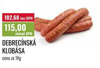DEBRECÍNSKÁ KLOBÁSA cena za 1kg