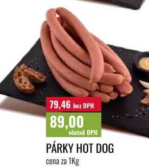 PÁRKY HOT DOG cena za 1Kg 