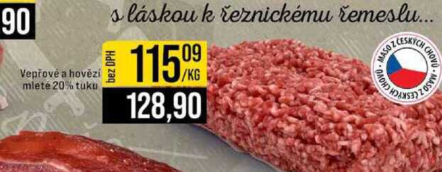 Vepřové a hovězí mleté 20% tuku 1kg