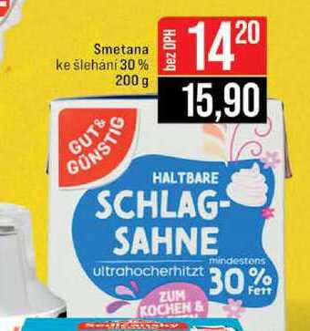 Smetana ke šlehání 30% 200 g 