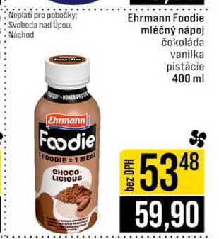Ehrmann Foodie mléčný nápoj čokoláda vanilka pistácie 400 ml 