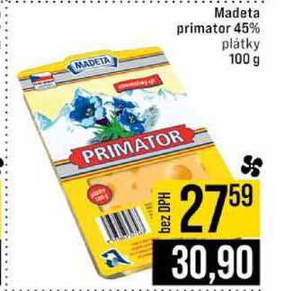 Madeta primator 45% plátky 100 g