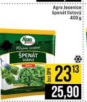 Agro Jesenice špenát listový 400 g