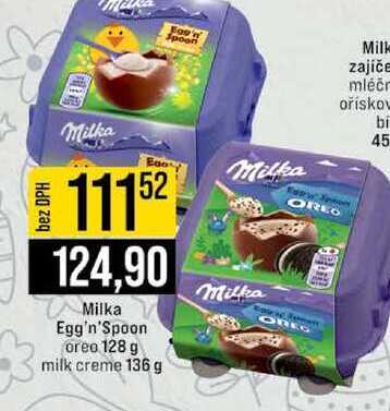 Milka Egg'n'Spoon oreo 128 g milk creme 136 g