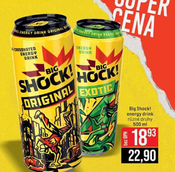 Big Shock! energy drink různé druhy 500 ml 