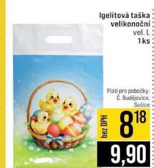 Igelitová taška velikonoční vel. L 1ks 