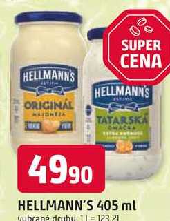Hellmann's tatarská omáčka, majonéza 405ml