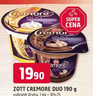 ZOTT CREMORE DUO 190 g