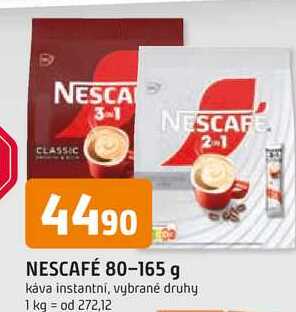 NESCAFÉ 80-165 g káva instantní, vybrané druhy