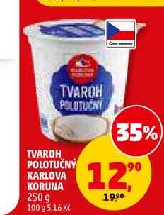 TVAROH POLOTUČNÝ KARLOVA KORUNA, 250 g 