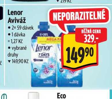 Lenor Aviváž  2× 59 dávek 