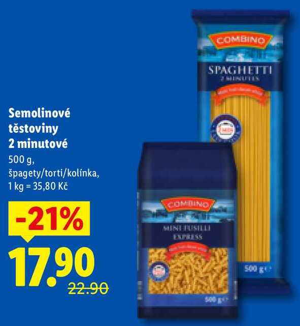 Semolinové těstoviny 2 minutové, 500 g