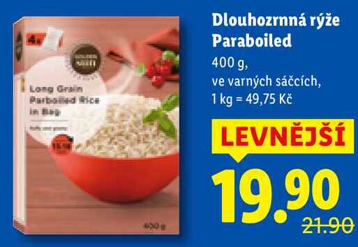 Dlouhozrnná rýže Paraboiled, 400 g