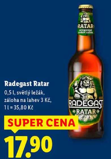 Radegast Ratar, 0,5 l