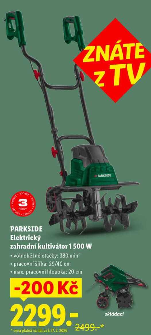 Elektrický zahradní kultivátor 1500 W 