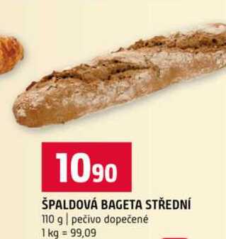 ŠPALDOVÁ BAGETA STŘEDNÍ 110 g pečivo dopečené