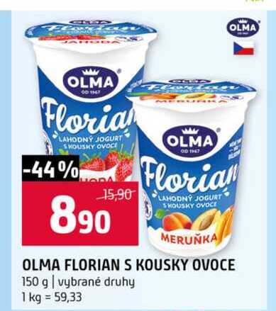 OLMA FLORIAN S KOUSKY OVOCE 150 g vybrané druhy