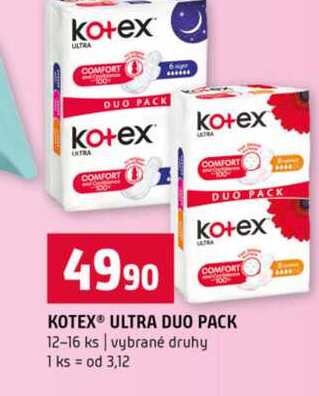 KOTEX ULTRA DUO PACK 12-16 ks vybrané druhy  