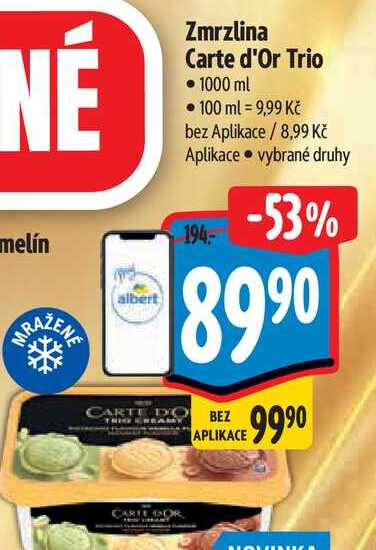  Zmrzlina Carte d'Or Trio  1000 ml  