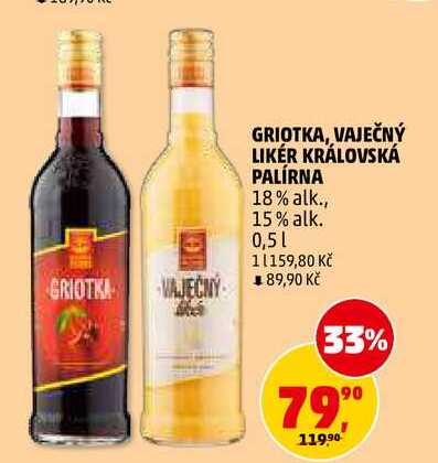 VAJEČNÝ LIKÉR KRÁLOVSKÁ PALÍRNA, 0,5 l