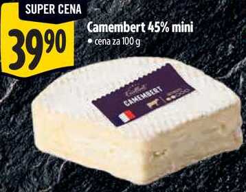 Camembert 45% mini, cena za 100 g 