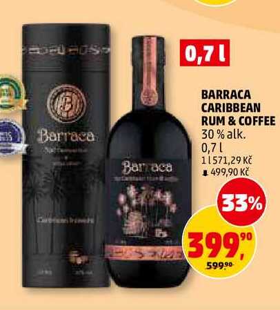BARRACA CARIBBEAN RUM & COFFEE, 0,7 l