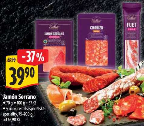 Jamón Serrano, 70 g 