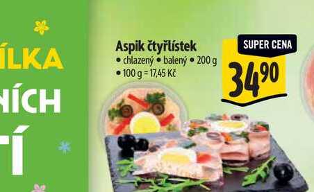  Aspik čtyřlístek chlazený balený 200 g  