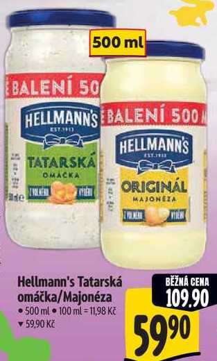 Hellmann's Tatarská omáčka/Majonéza, 500 ml