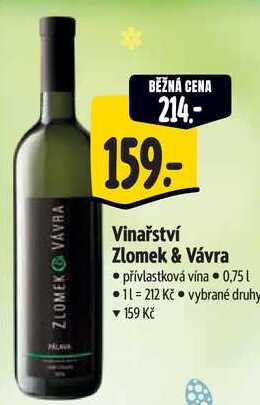 Vinařství Zlomek & Vávra, 0,75 l