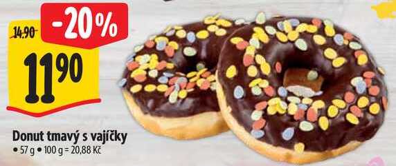 Donut tmavý s vajíčky, 57 g
