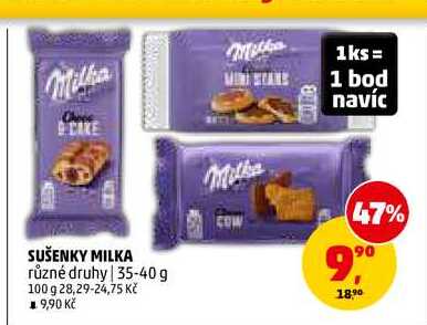 SUŠENKY MILKA, 35-40 g