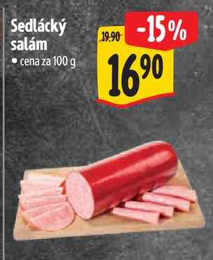 Sedlácký salám, cena za 100 g 