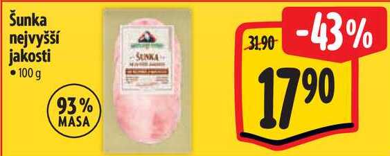 Šunka nejvyšší jakosti, 100 g