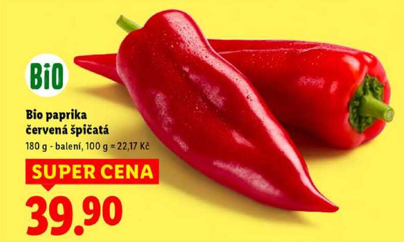 Bio paprika červená špičatá, 180 g 